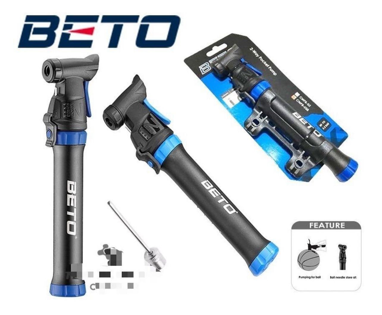Inflador Mini Bomba Aire Bicicleta Y Balon Beto 80psi
