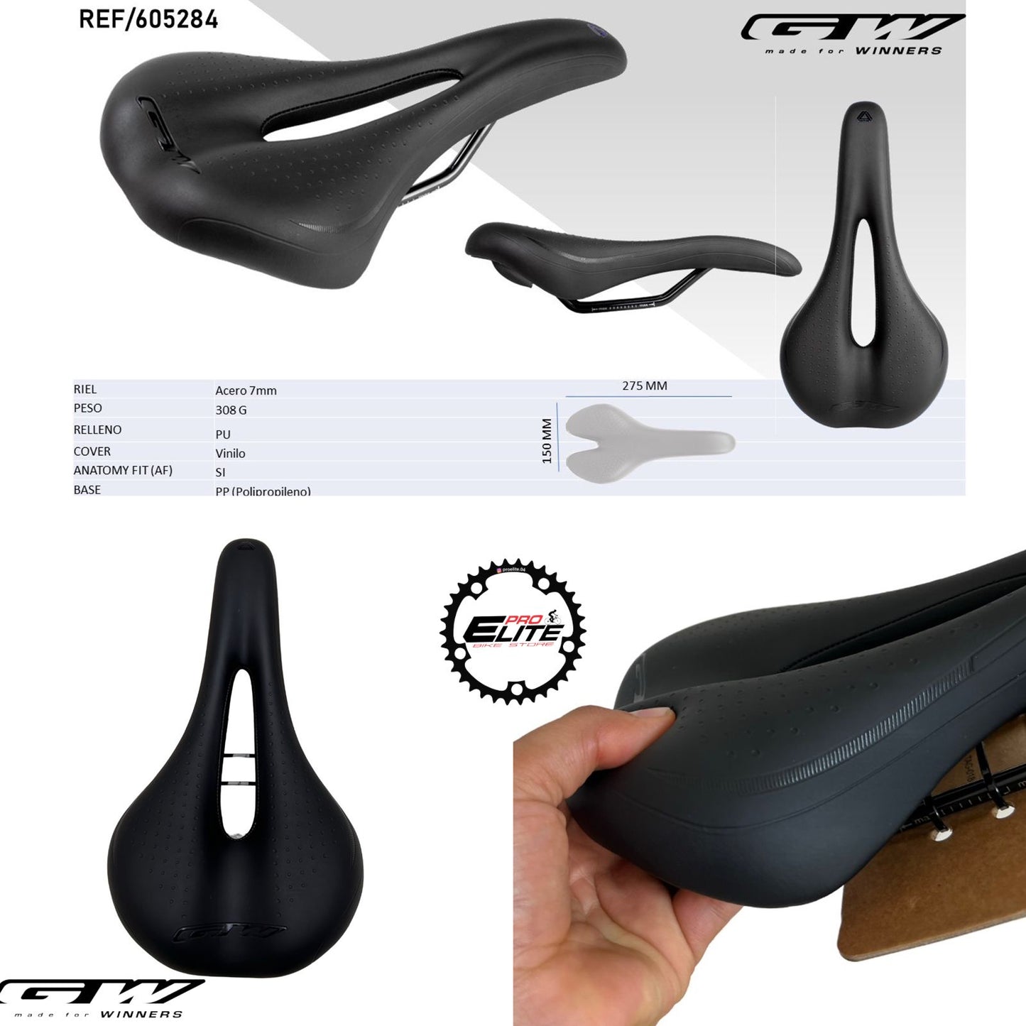 Sillín Antiprostático Gw Para Bicicleta 150x275