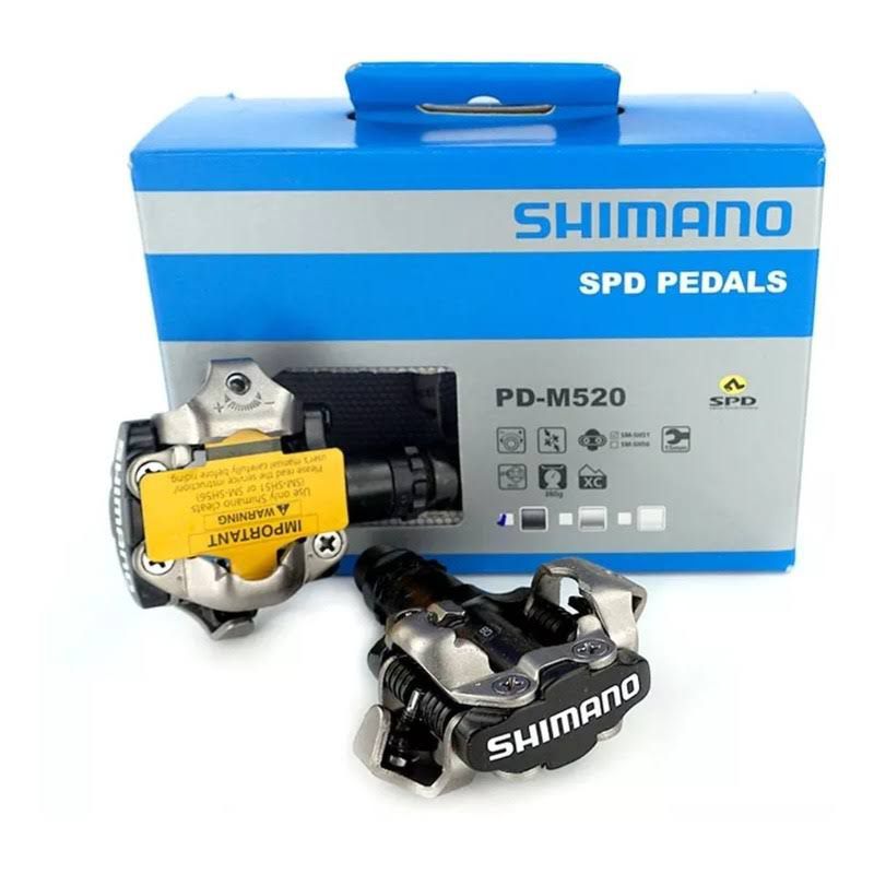 Pedales chocles Shimano M520 SPD para MTB con calas