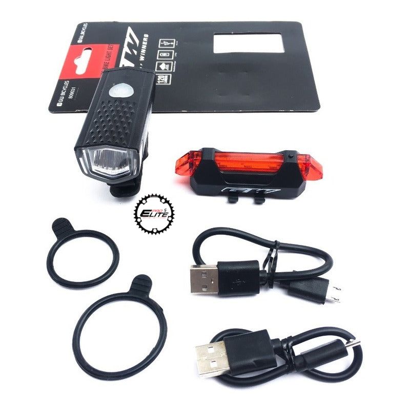 Combo de Luz Delantera y Trasera para Bicicleta GW Alta Intensidad