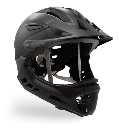 Casco Bmx Bicicross Para Niño Ontrail Racer Full Face Negro