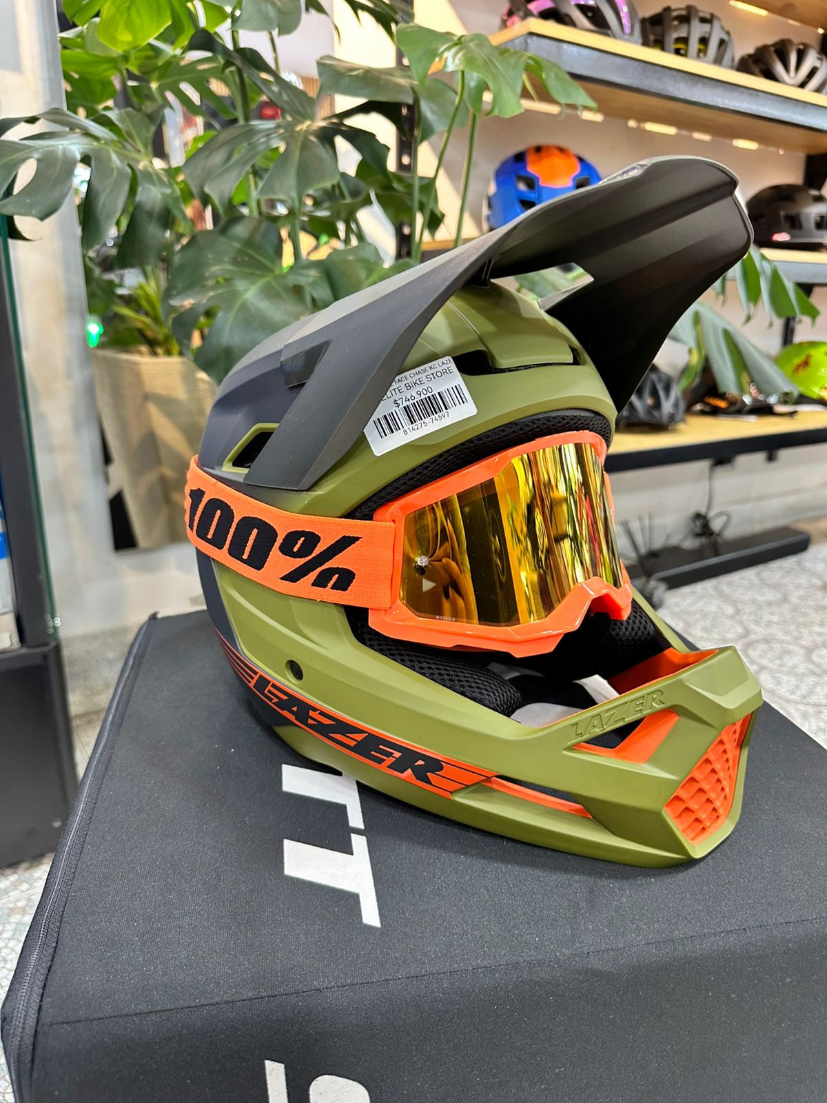 Casco Full Face Chase KC LAZER Verde Mate