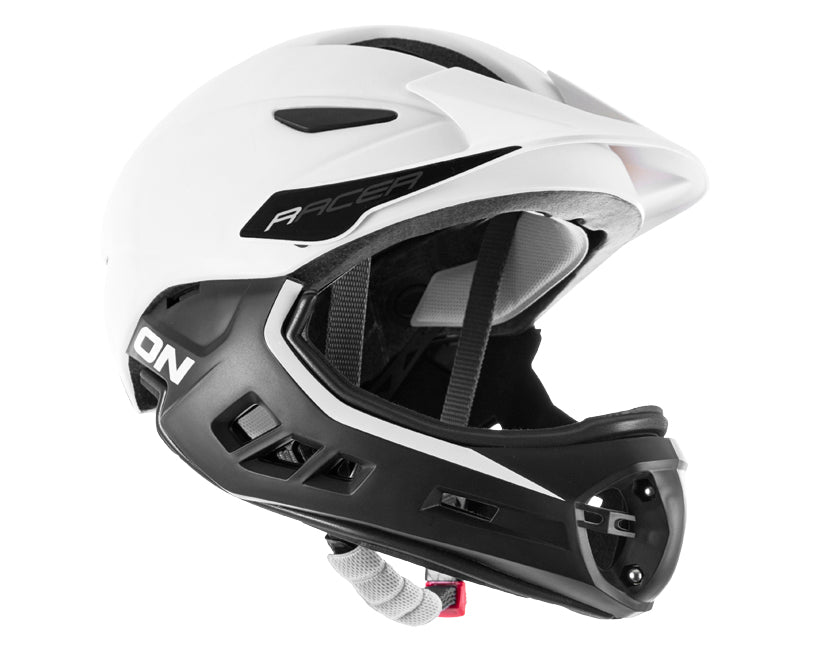 Casco Bmx Bicicross Niño Ontrail Racer Full Face Negro Blanco