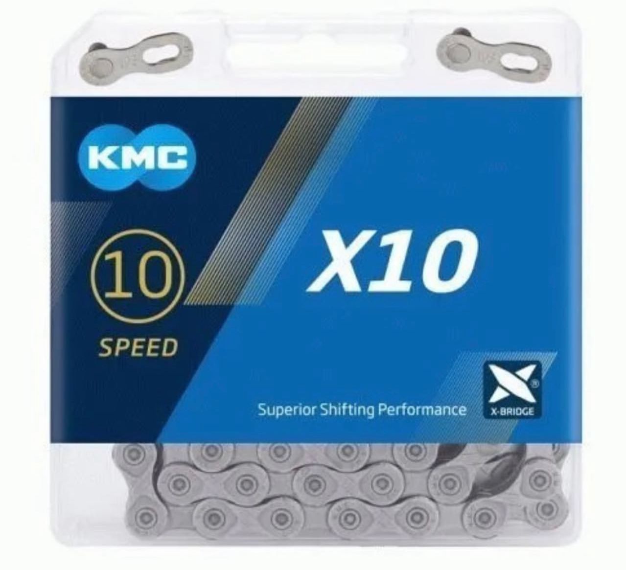 Cadena Original Kmc X10 Silver/black 10v Para Mtb O Ruta