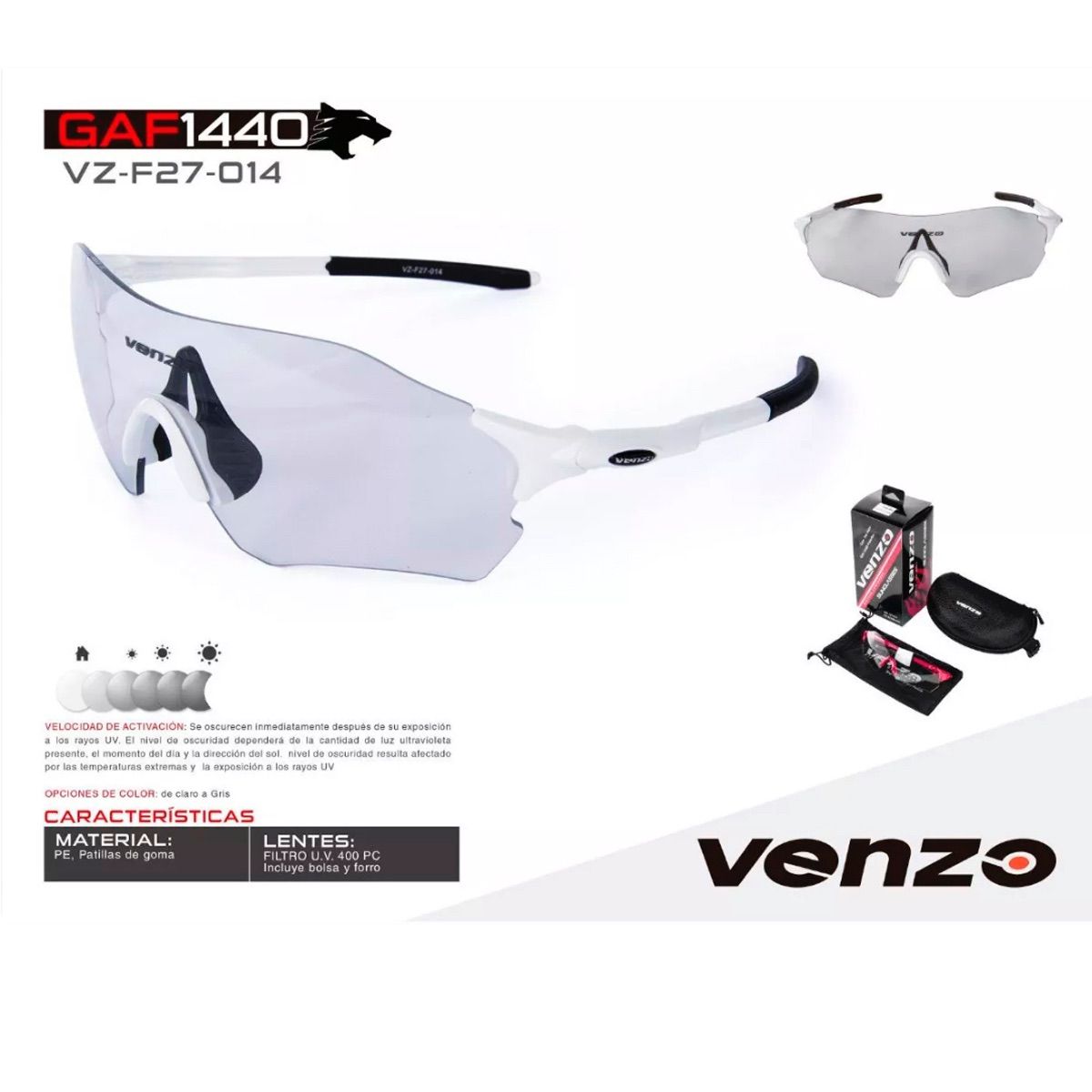 Gafas Venzo Fotocromáticas Transition Ciclismo Running